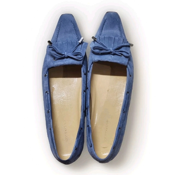 Ann Taylor Shoes - Ann Taylor Suede NuBuck Di Lauro Ballerina Flats Size 9.5 Color Blue